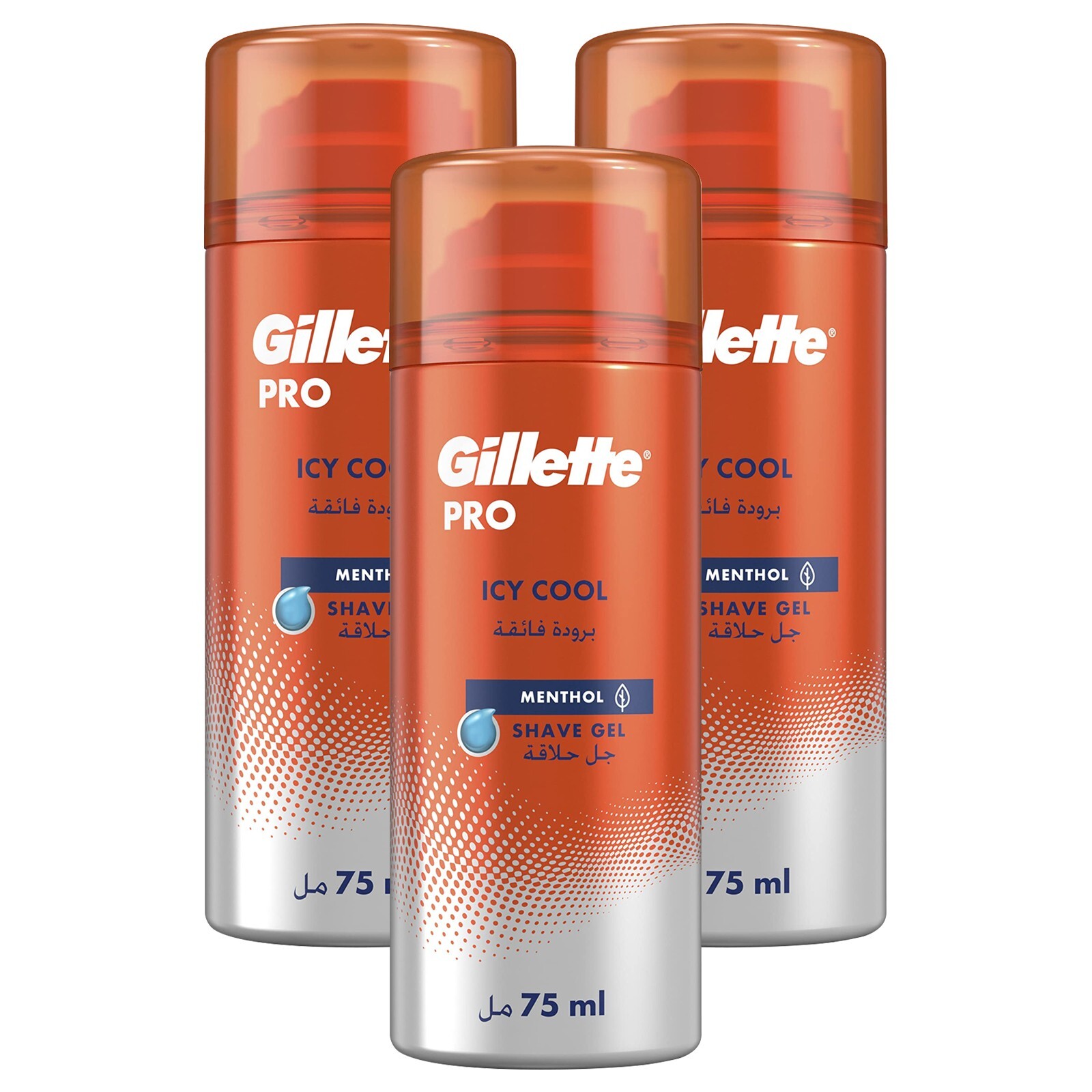 3 x Gillette Pro Icy Cool Shave Shaving Gel Menthol Provides Superior