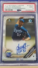 Carlos Hernandez - 2019 Bowman Chrome Prospects Autograph   PSA 9 