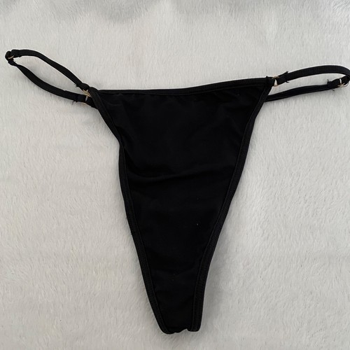 VICTORIA'S SECRET VERY SEXY V-String Thong Panty VS Ring Hardware Black SM 2004