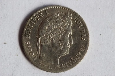 Monnaie argent 1/4 Franc Louis Philippe 1840 D France (38681) - Photo 1/2