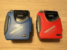 Tevion Medion Stereo Cassettenplayer Radio MD7705 Walkman blau + rot 