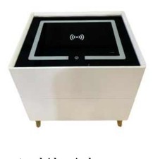 Smart bedside table with bluetooth speaker, Wired and Wireless Charger and Lamp