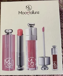 Gloss pour lèvres mocmallurées & Rouge à lèvres, rose, 3-Piece Trousse de maquillage