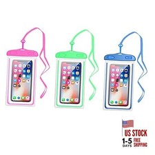 Waterproof Phone Pouch, Universal Case Compatible for iPhone 16 Blue Green Pink
