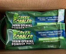 Green Gobbler Drain Clog Remover & Drain Cleaner Powder (5 Pacs & 5 Tools)
