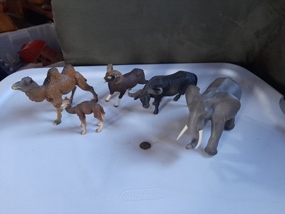 5 Papo Schleich Safari ZOO Animals ELEPHANT Camels Water Buffalo  Mountain Goat