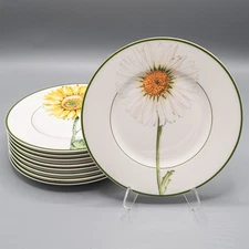 Villeroy & Boch Flora Salad Plates 8 3/8" - Set of 9 - HEAVY USE