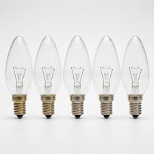 40W SES E14 Clear Candle Light Bulb Traditional Incandescent Lamp - Pack Of 5