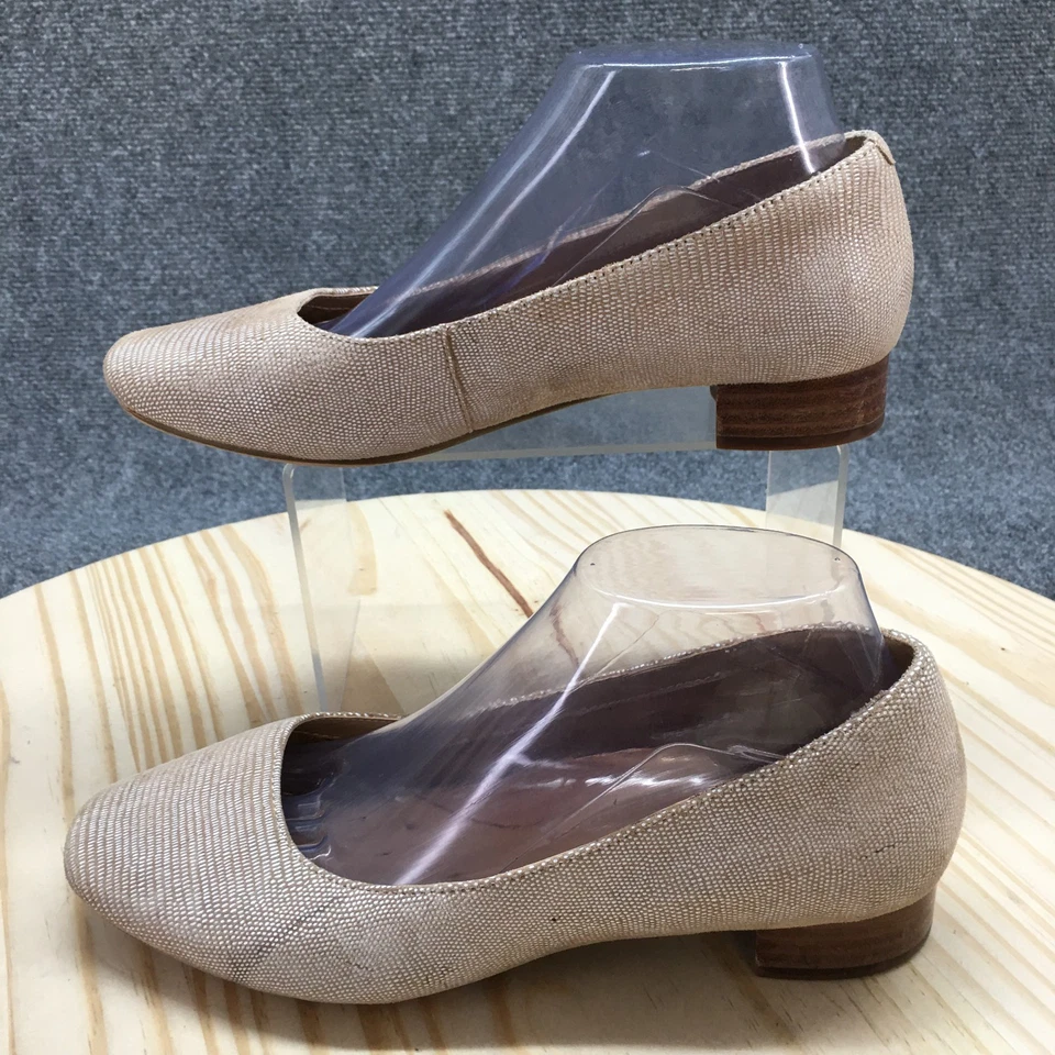 Zapatos de salón sin cordones de cuero beige de 7,5 W para mujer en aerosoles informales Foto 2 de 4