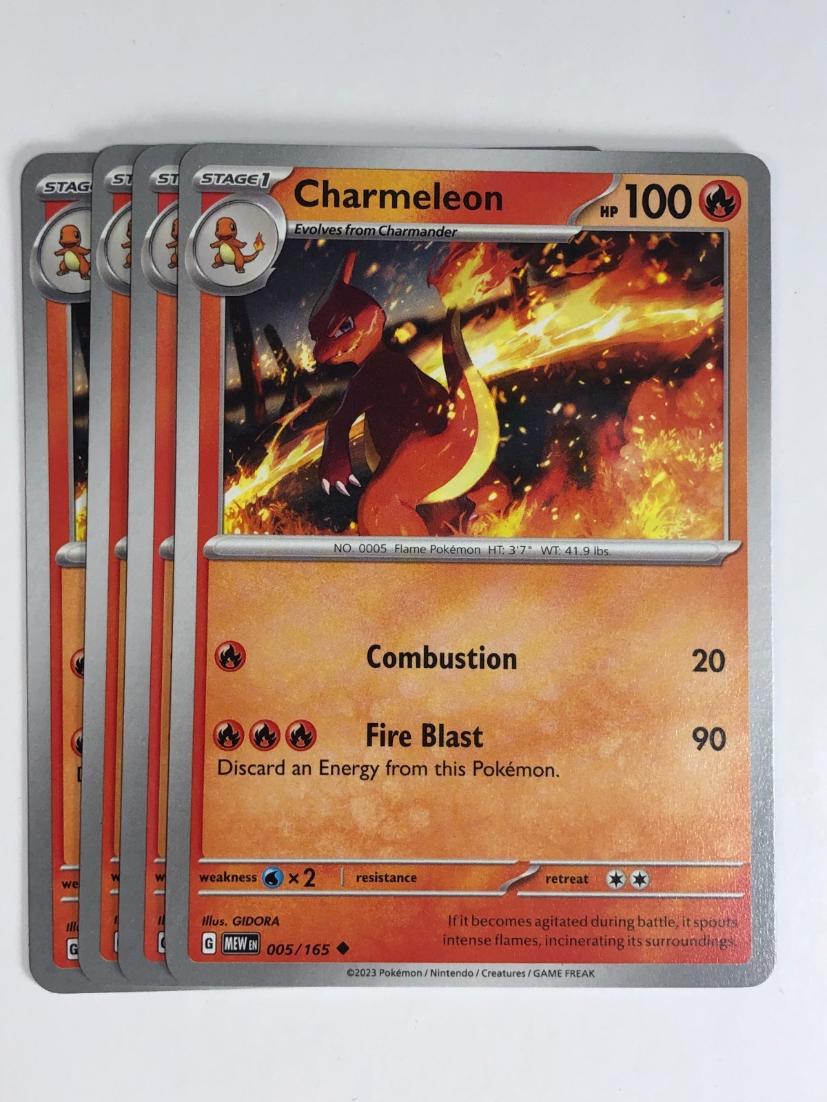 Pokemon TCG 151 4x Playset Charmeleon 005/165 Near Mint