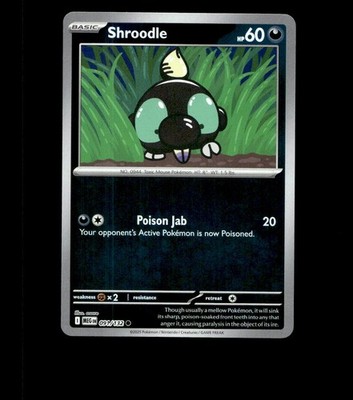 Shroodle – 091/132 – Mega Evolution – Reverse Holo – Near Mint Pokemon Card TCG