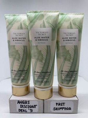Victoria's Secret ALOE WATER & HABISCUS  3 PACK  Hydrating ￼Body Lotion 8oz, NEW