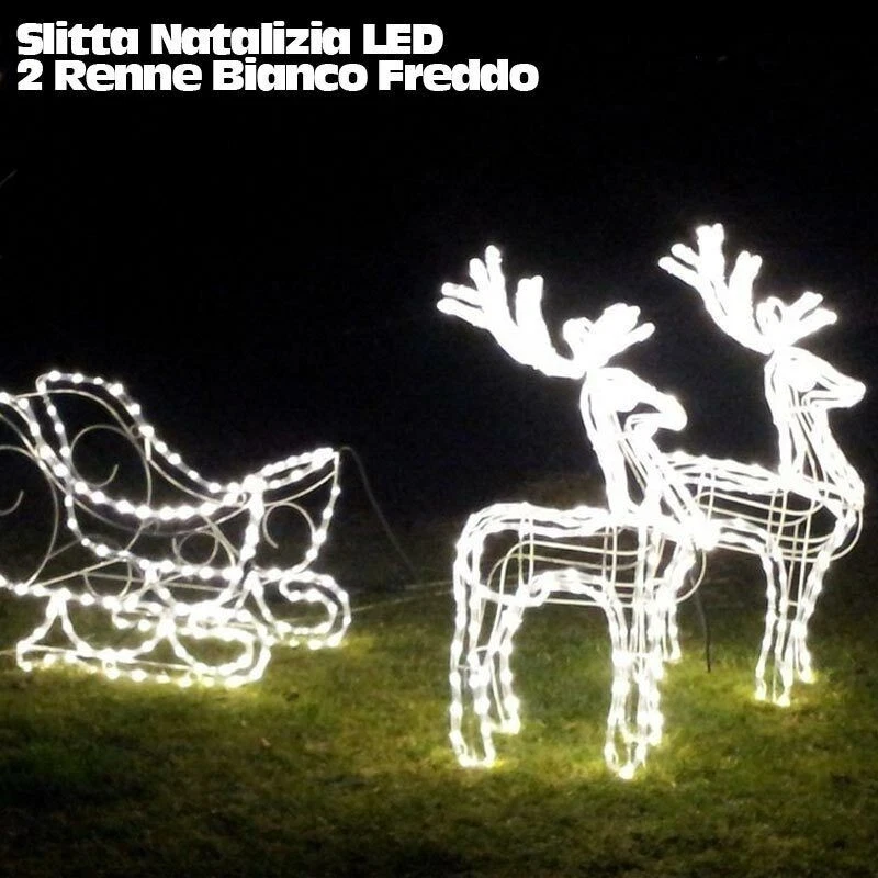 3 Pezzi di Cervo di Natale Illuminato, Decorazione da Giardino per Esterni, con luci a LED, Fiocchi Rossi, Decorazione da Giardino con Renna per Mamma e Bambino