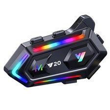 Y20 Motorcycle Helmet Headset with HiFi Sound,Noise Cancellation,RGB Black