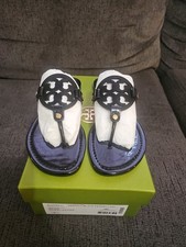 Tory Burch Miller Perfect Black Womens Sandal Patent Leather Thong Sz 8