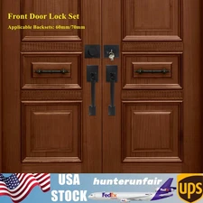 Front Door Handle and Deadbolt Set Matte Black Front Door Lock Set Knob