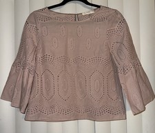 Lavender Brown Brand Women’s Top Size XS Made In USA Crochet Boho Revival FLAW