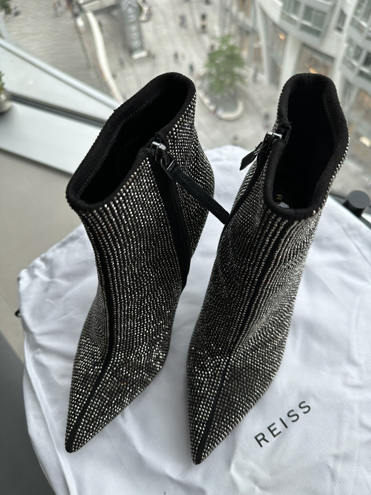 Reiss Clement Crystal Point Heeled Ankle Boots UK 5 / 38 RRP £238 Perfect Cond. image 2