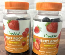 2 Lifeable Beet Root Gummies - Great Tasting Berry Flavor Gummy - 90 (7/26)