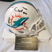 2024 Fanatics Chop Robinson Auto Riddel Mini Helmet Under Wraps RC COA Dolphins