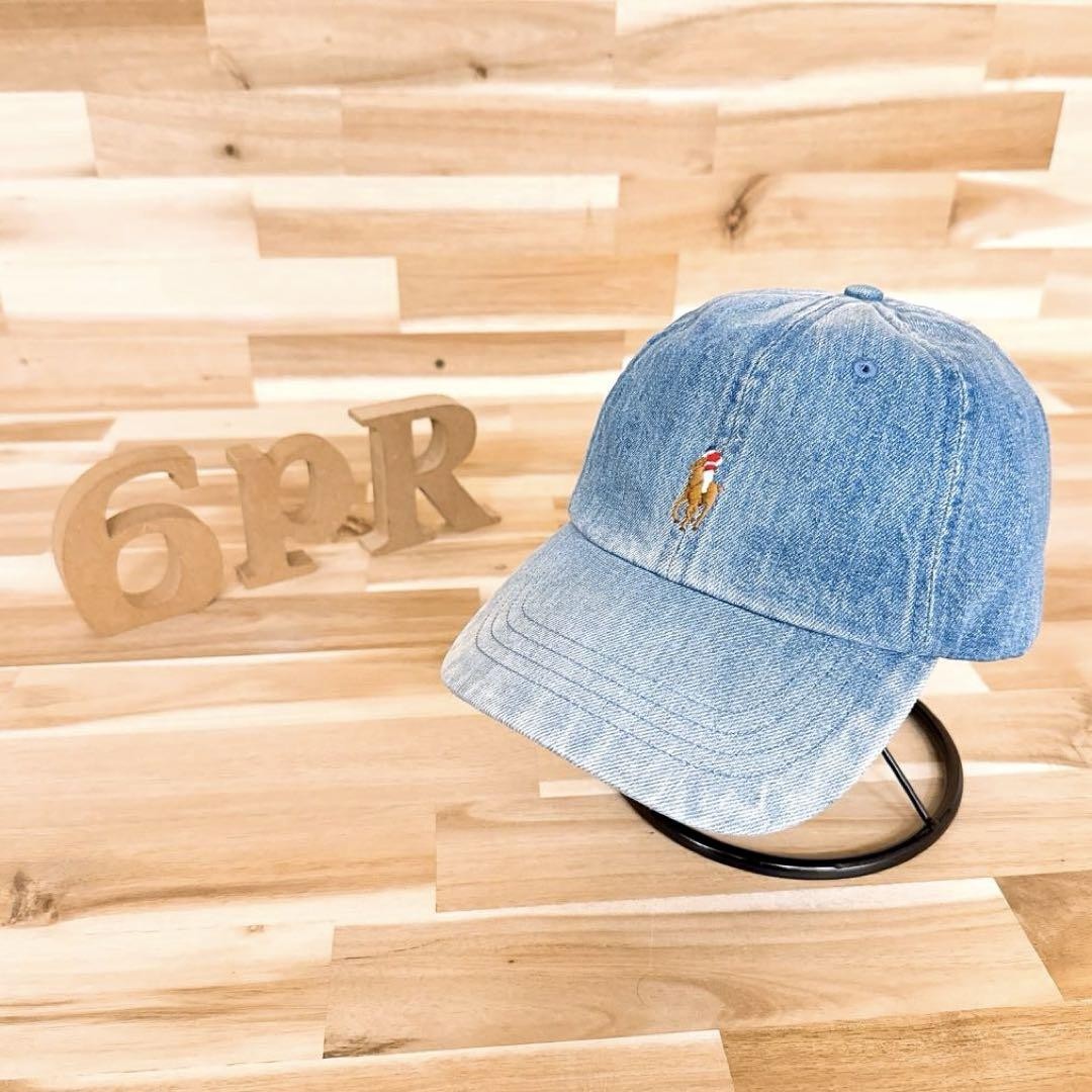 POLO Ralph Lauren berretto pony logo ricamo blu marrone raro