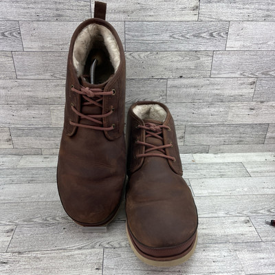 UGG Neumel Waterproof Brown Chukka Shearling Lined Ankle Boots Men Sz 10 1017254
