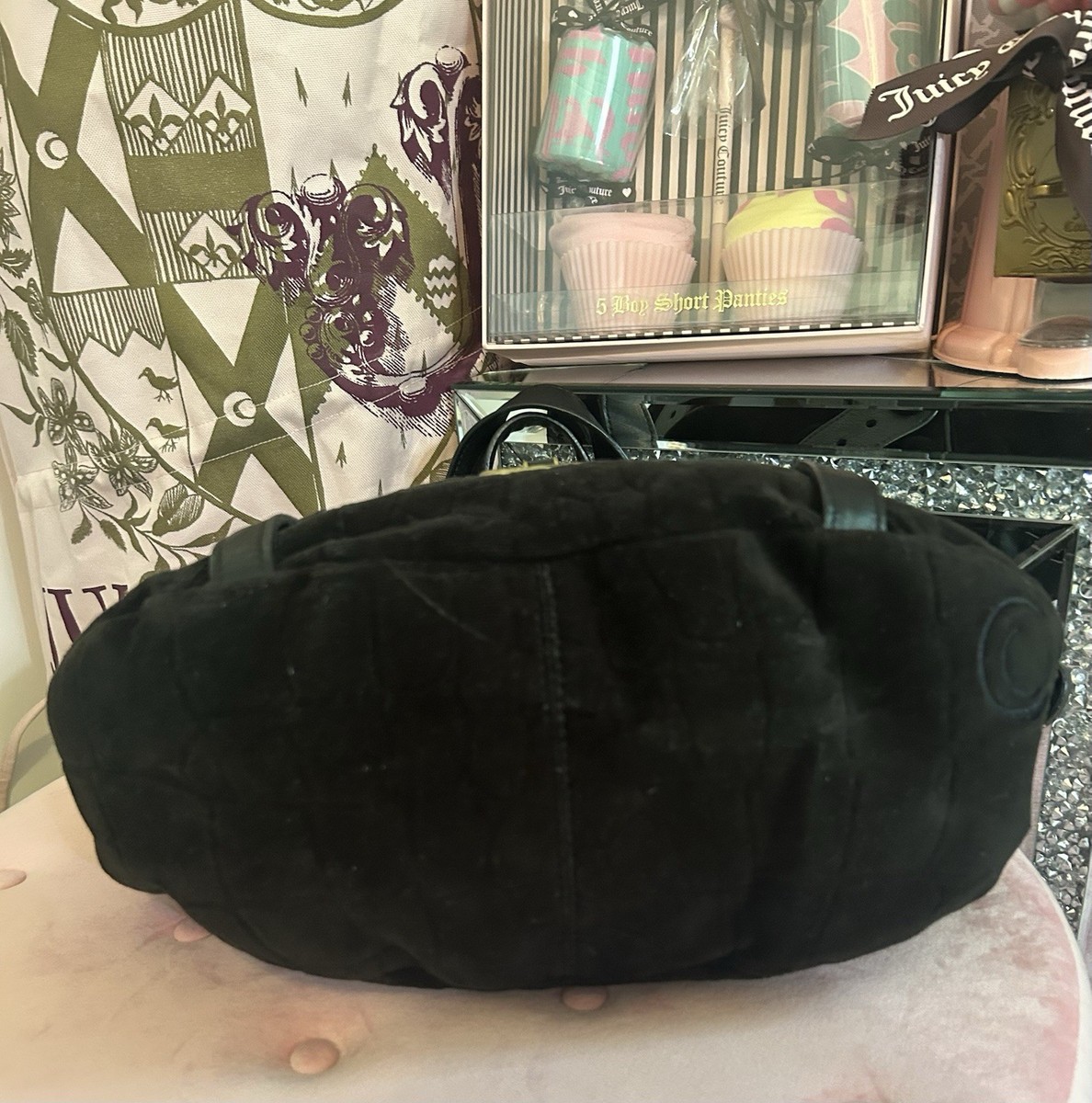 Vintage Y2K Juicy Couture Croc-Embossed Velour Dark Chocolate