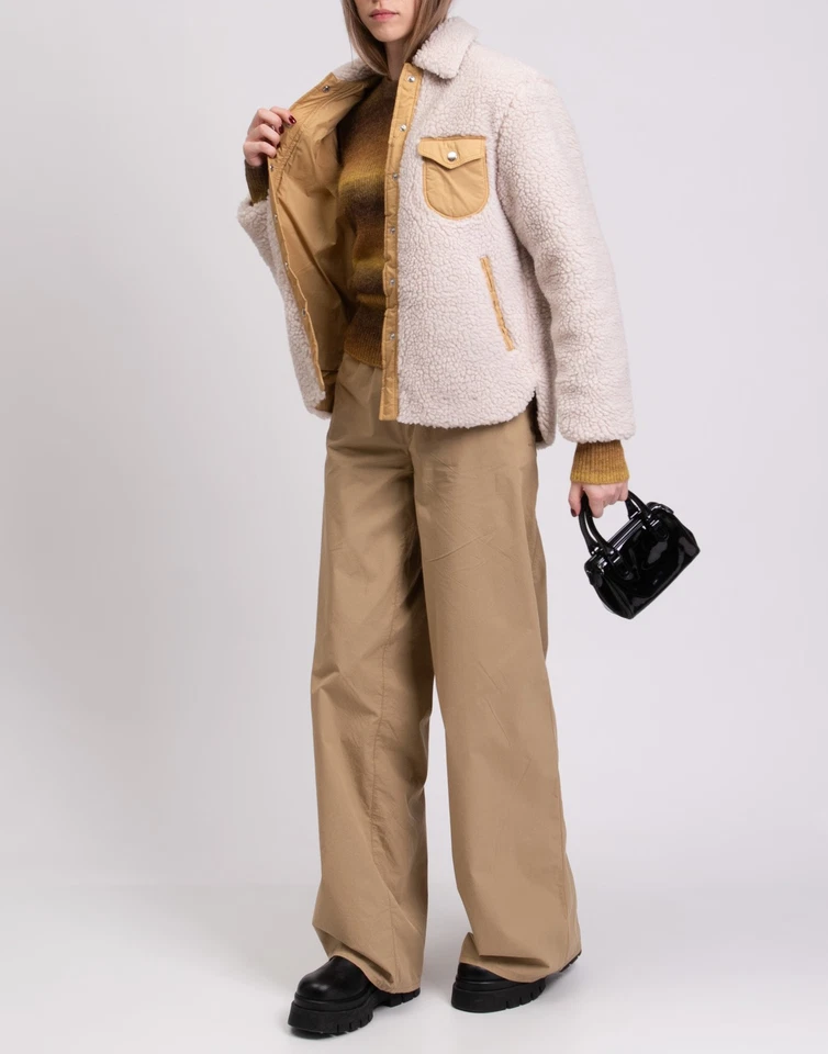 RRP€320 RAG & BONE Sherpa Shirt Jacket Size XS Two Tone Lined Pockets - Image 2 of 4