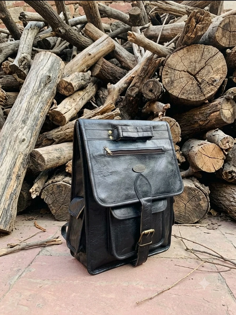 Travel Premium Gym Sophisticated Leather Large Men's Laptop Bag