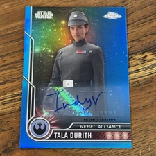 Indira Varma Tala Durith 2023 Topps Chrome Star Wars BLUE 134/150 AUTO Card #14