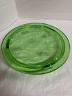 1930's Jeanette Green Depression Glass Sunflower 10" Footed Cake Plate