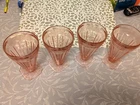 Jeanette Glass Pink Adam 5 1/2", 9oz Tumbler,Excellent Condition 4 glasses!
