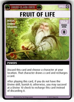 2015 Paizo Pathfinder Adventure Game Card Spell - Fruit of Life