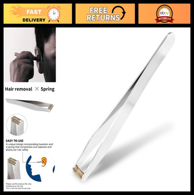 Men's Ear Hair Trimmer - Stainless Steel Clipper & Tweezers for Easy Grooming