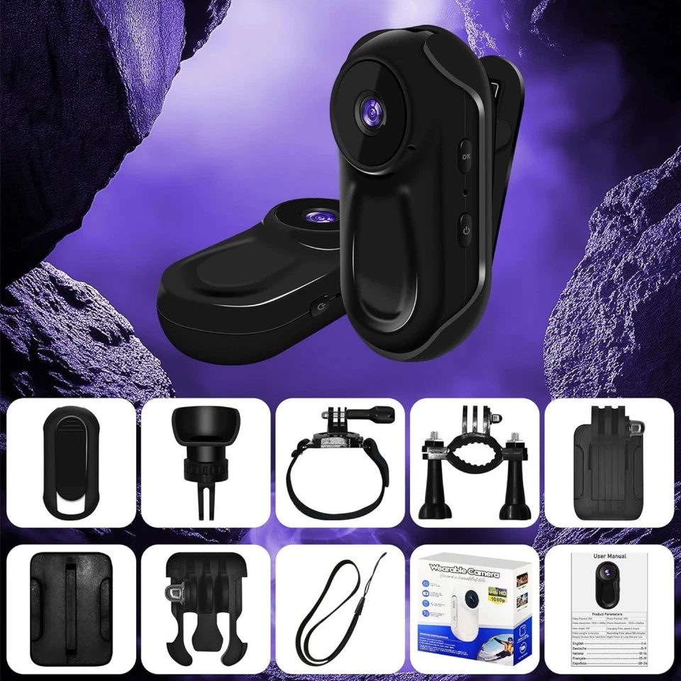 Mini Körperkamera 1080P HD Body Cam Video avi Camcorder 1080P Kamera wasserdicht - Bild 4 von 4