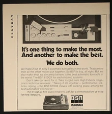 BSR 810QX Automatic Turntable Record Player Vintage Print Ad 1974
