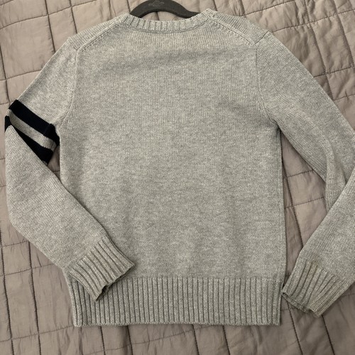 Polo Ralph Lauren Polo grey Crewneck Dark Blue Sweater Boys Size 8 BEAR cotton - Picture 4 of 4
