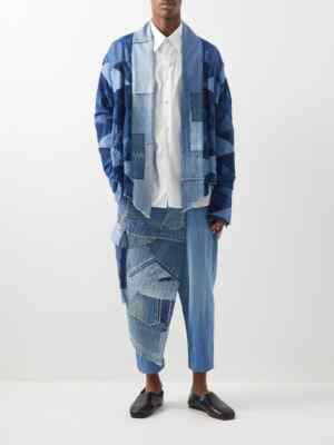 GREG LAUREN Patchwork upcycled denim jacket Overshirt GREG LAUREN Patchwork upcycled denim jacket Overshirt