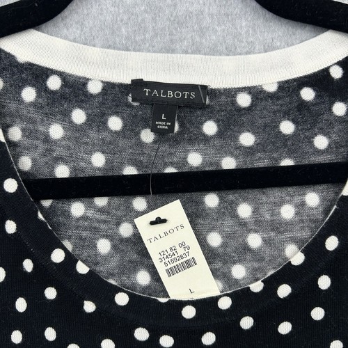 Neu mit Etikett Talbots bezauberndes Damen-Tanktop Muschel gepunktet Gr. L marineblau weiß Büro 49 $ - Bild 3 von 6