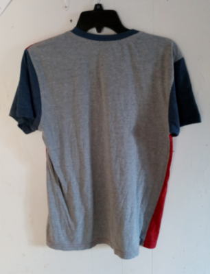 T-shirt Henley Manches Courtes Pour Garçon - MTL Apparel - Taille M - Rouge/Gris/Bleu - Coupe Classique