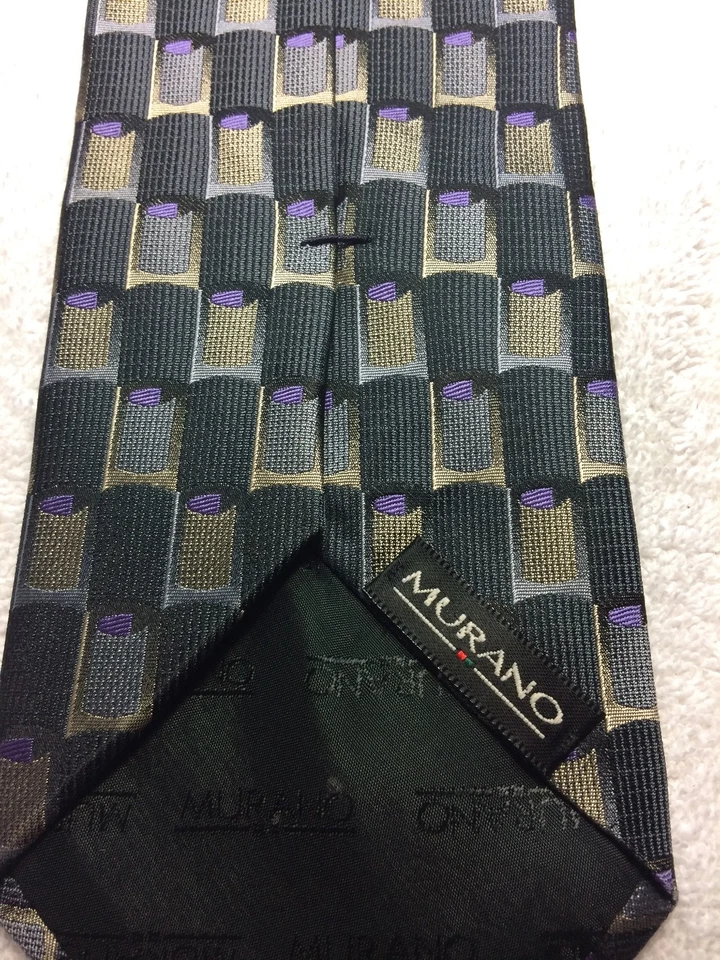 MURANO CORBATA HOMBRE GRIS BEIGE Y MORADO 4 X 59 Foto 4 de 4
