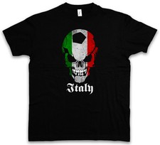 CLASSIC ITALY FOOTBALL SOCCER SKULL FLAG T-SHIRT - italian Fan Hooligan Banner