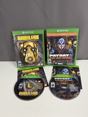 Xbox One 3 Games- Borderland Handsome Collection (2 Game)/ Payday 2 -Discs Minty