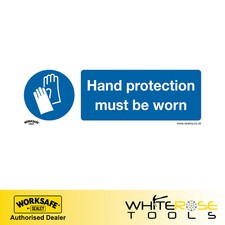 Image of Sealey Hand Protection Must Be Worn Mandatory Safety Sign Self-Adhesive Vinyl