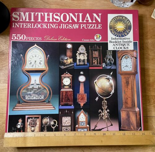 VTG 1989 SMITHSONIAN ANTIQUE CLOCKS 550 PC. JIGSAW PUZZLE, NEW W/ BOOKLET - Picture 1 of 4