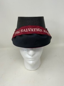 Vintage Salvation Army Bonnet Hat Black Maroon Straw Silk Ribbon Oversized Bow Salvation Army Bonnet | eBay main image 4