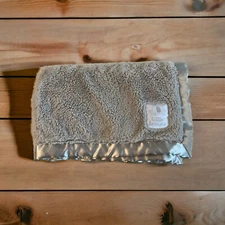 Parent's Choice Little Dreams Gray Plush Baby Security Blanket Satin Trim 30x40-