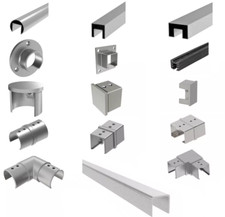 Glasleistenrohr Acciaio Inox Profilo Nutrohr Tondo Quadrato Vetro V2A Corrimano