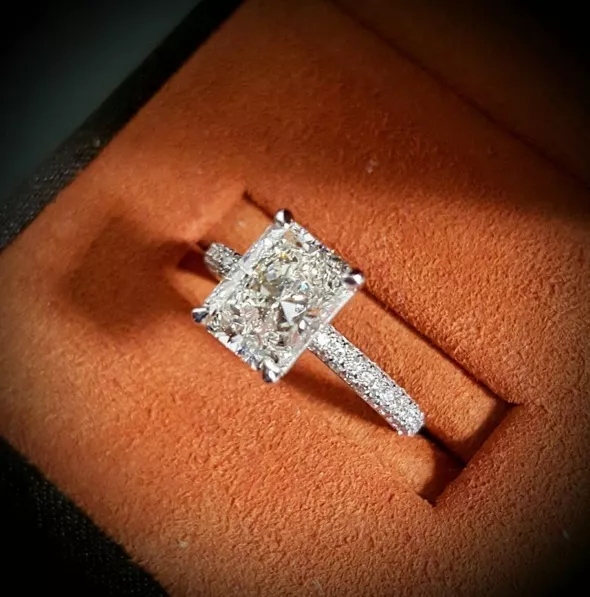 3 row micro 2024 pave engagement ring