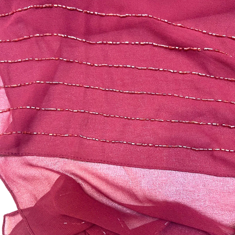 Cachecol feminino Jones New York transparente frisado borgonha retângulo 74”X 20” - Imagem 2 de 4